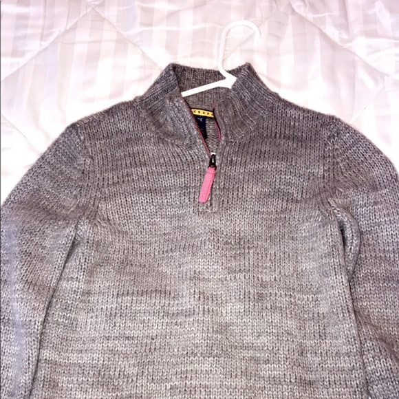 Grey and pink prince and quarter zip sweater. Size small - Picture 1 of 3